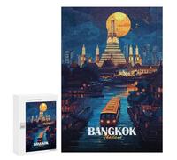 300 PCS Puzzles pour Adolescents Bangkok Thailand Cityscape at Night Puzzle, Jouet, Décoration Murale, Difficile, Original, Cadeaux d'anniversaire Et De Noël 300 PCS