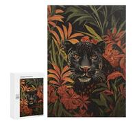 300 PCS Puzzles pour Adolescents Black Panther in Jungle Puzzles pour Adultes Jeux Relaxants Assemblage De Motifs Interaction Parent-Enfant 300 PCS
