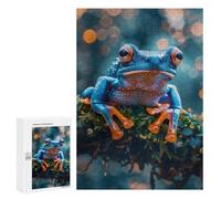 300 PCS Puzzles pour Adolescents Blue and Orange Tree Frog Portrait Puzzle, Jouet, Décoration Murale, Difficile, Original, Cadeaux d'anniversaire Et De Noël 300 PCS