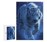 300 PCS Puzzles pour Adolescents Blue-Eyed White Tiger Puzzles pour Adultes Assemblage De Motifs Stimule Le Cerveau Jeux Et Jouets Stimulants 300 PCS