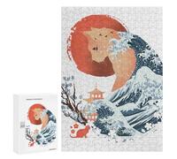 300 PCS Puzzles pour Adolescents Cat Wave Japanese Puzzle, Jouet, Décoration Murale, Difficile, Original, Cadeaux d'anniversaire Et De Noël 300 PCS