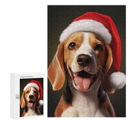 300 PCS Puzzles pour Adolescents Christmas Beagle Dog Puzzle, Jouet, Décoration Murale, Difficile, Original, Cadeaux d'anniversaire Et De Noël 300 PCS