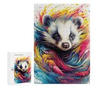 300 PCS Puzzles pour Adolescents Colorful Badger Artwork Jeux De Puzzle Relaxants, Amusants Et Humoristiques : des Cadeaux d'anniversaire Et De Noël Uniques 300 PCS