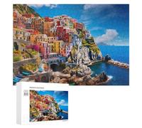 300 PCS Puzzles pour Adolescents Colorful Coastal Village Puzzles pour Adultes, Jeu Familial D'analyse Et De Logique, Cadeaux Anti-Stress 300 PCS