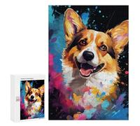 300 PCS Puzzles pour Adolescents Colorful Corgi Painting Puzzles pour Adultes Assemblage De Motifs Stimule Le Cerveau Jeux Et Jouets Stimulants 300 PCS