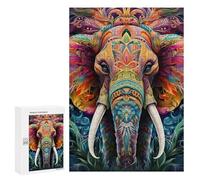 300 PCS Puzzles pour Adolescents Colorful Elephant Mandala Art Jeux De Puzzle Relaxants, Amusants Et Humoristiques : des Cadeaux d'anniversaire Et De Noël Uniques 300 PCS