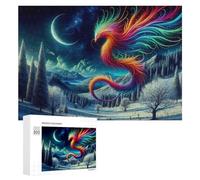 300 PCS Puzzles pour Adolescents Colorful Phoenix in Winter Landscape Puzzles pour Adultes, Jeu Familial D'analyse Et De Logique, Cadeaux Anti-Stress 300 PCS