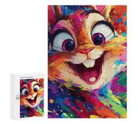 300 PCS Puzzles pour Adolescents Colorful Rabbit Painting Art Print Puzzles pour Adultes - Jeu Difficile Et Stimulant À Compléter - Jouets De Jeu Stimulants 300 PCS