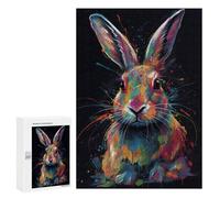 300 PCS Puzzles pour Adolescents Colorful Rabbit with Drips Casse-têtes pour Adultes, Jeux De Réflexion, Analyse Et Logique, Cadeaux De Noël Et d'anniversaire 300 PCS