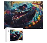300 PCS Puzzles pour Adolescents Colorful Serpent Artwork Jeux De Puzzle Relaxants, Amusants Et Humoristiques : des Cadeaux d'anniversaire Et De Noël Uniques 300 PCS