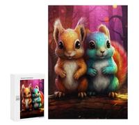 300 PCS Puzzles pour Adolescents Colorful Squirrels in Fantasy Forest Puzzles pour Adultes, Jeu Familial D'analyse Et De Logique, Cadeaux Anti-Stress 300 PCS