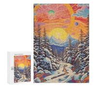 300 PCS Puzzles pour Adolescents Colorful Winter Forest Pathway Puzzles pour Adultes Assemblage De Motifs Stimule Le Cerveau Jeux Et Jouets Stimulants 300 PCS
