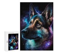 300 PCS Puzzles pour Adolescents Cosmic Dog Portrait Art Print Puzzles pour Adultes - Jeu Difficile Et Stimulant À Compléter - Jouets De Jeu Stimulants 300 PCS