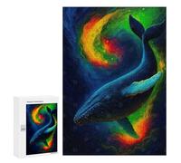 300 PCS Puzzles pour Adolescents Cosmic Whale in Colorful Nebula Puzzle, Jouet, Décoration Murale, Difficile, Original, Cadeaux d'anniversaire Et De Noël 300 PCS