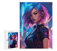 300 PCS Puzzles pour Adolescents Cyberwave Anime Girl Puzzle pour Adultes - Jeu Manuel - Défi Difficile - Idéal comme Cadeau 300 PCS