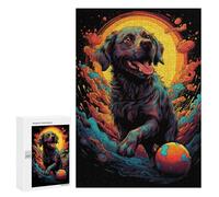 300 PCS Puzzles pour Adolescents Dog and Ball on The Beach Puzzle, Jouet, Décoration Murale, Difficile, Original, Cadeaux d'anniversaire Et De Noël 300 PCS