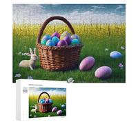 300 PCS Puzzles pour Adolescents Easter Basket with Eggs-1 Puzzles pour Adultes, Jeu Familial D'analyse Et De Logique, Cadeaux Anti-Stress 300 PCS