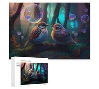 300 PCS Puzzles pour Adolescents Enchanted Forest Birds with Bubbles Puzzles pour Adultes, Jeu Familial D'analyse Et De Logique, Cadeaux Anti-Stress 300 PCS