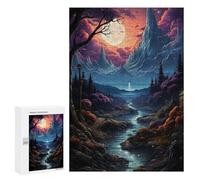 300 PCS Puzzles pour Adolescents Enchanted Moonlit Forest Puzzles pour Adultes Assemblage De Motifs Stimule Le Cerveau Jeux Et Jouets Stimulants 300 PCS