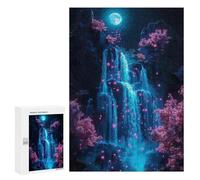 300 PCS Puzzles pour Adolescents Enchanted Waterfall Moonlit Night Puzzles pour Adultes Assemblage De Motifs Stimule Le Cerveau Jeux Et Jouets Stimulants 300 PCS