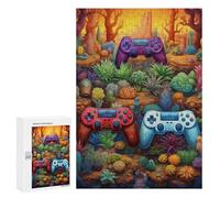 300 PCS Puzzles pour Adolescents Fantasy Game Controllers in A Lush Landscape Puzzles pour Adultes Jouets Anti-Stress Défi Difficile Cadeaux Et Anniversaires Uniques 300 PCS
