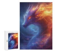 300 PCS Puzzles pour Adolescents Fire and Ice Dragon Artwork Puzzles pour Adultes - Jeu Difficile Et Stimulant À Compléter - Jouets De Jeu Stimulants 300 PCS