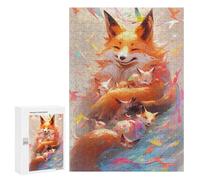 300 PCS Puzzles pour Adolescents Fox Family in Autumn Leaves Puzzles pour Adultes Assemblage De Motifs Stimule Le Cerveau Jeux Et Jouets Stimulants 300 PCS