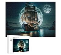 300 PCS Puzzles pour Adolescents Full Moon Sailing Adventure -1 Jeux De Puzzle Relaxants, Amusants Et Humoristiques : des Cadeaux d'anniversaire Et De Noël Uniques 300 PCS