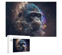300 PCS Puzzles pour Adolescents Galactic Gorilla Cosmic Chimpanzee Portrait -1 Puzzles pour Adultes, Jeu Familial D'analyse Et De Logique, Cadeaux Anti-Stress 300 PCS