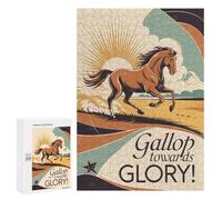 300 PCS Puzzles pour Adolescents Gallop Towards Glory Horse Art Puzzles pour Adultes Jeux Relaxants Assemblage De Motifs Interaction Parent-Enfant 300 PCS