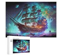 300 PCS Puzzles pour Adolescents Ghost Ship in Mystic Waters Puzzles pour Adultes Jouets Anti-Stress Défi Difficile Cadeaux Et Anniversaires Uniques 300 PCS