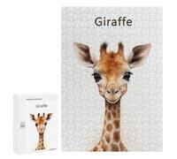 300 PCS Puzzles pour Adolescents Giraffe Baby Art Puzzle pour Adultes : Jeu De Rapidité Manuelle pour Anniversaire, Noël 300 PCS