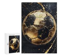 300 PCS Puzzles pour Adolescents Gold Soccer Ball Puzzle pour Adultes - Jeu Manuel - Défi Difficile - Idéal comme Cadeau 300 PCS