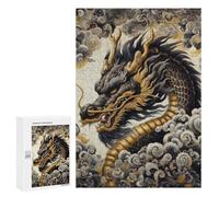 300 PCS Puzzles pour Adolescents Gold X Dragon Puzzle pour Adultes : Jeu De Rapidité Manuelle pour Anniversaire, Noël 300 PCS