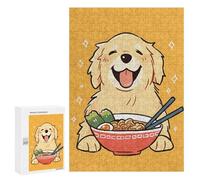 300 PCS Puzzles pour Adolescents Golden Retriever Ramen Puzzle, Jouet, Décoration Murale, Difficile, Original, Cadeaux d'anniversaire Et De Noël 300 PCS