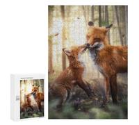 300 PCS Puzzles pour Adolescents Magical Foxes Puzzles pour Adultes Et Familles : Les Jeux Améliorent La Mémoire Et Stimulent Le Cerveau
