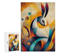 300 PCS Puzzles pour Adolescents Modern Cubism Rabbit Puzzle, Jouet, Décoration Murale, Difficile, Original, Cadeaux d'anniversaire Et De Noël 300 PCS