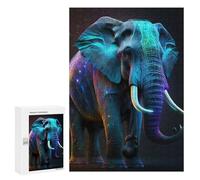 300 PCS Puzzles pour Adolescents Neon Elephant Puzzles pour Adultes Et Familles : Les Jeux Améliorent La Mémoire Et Stimulent Le Cerveau