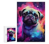 300 PCS Puzzles pour Adolescents Neon Pug Pop Art Print Puzzles pour Adultes - Jeu Difficile Et Stimulant À Compléter - Jouets De Jeu Stimulants 300 PCS