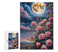 300 PCS Puzzles pour Adolescents Night Rose Garden Moonlit Sky Puzzles pour Adultes, Jeu Familial D'analyse Et De Logique, Cadeaux Anti-Stress 300 PCS