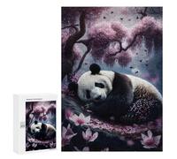 300 PCS Puzzles pour Adolescents Panda Sleeping in Cherry Puzzle pour Adultes : Jeu De Rapidité Manuelle pour Anniversaire, Noël 300 PCS