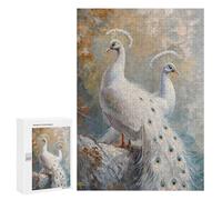 300 PCS Puzzles pour Adolescents Peacock White Magical Puzzle pour Adultes - Jeu Manuel - Défi Difficile - Idéal comme Cadeau 300 PCS