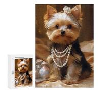 300 PCS Puzzles pour Adolescents Pearl-Adorned Yorkshire Terrier Puzzles pour Adultes Et Familles : Les Jeux Améliorent La Mémoire Et Stimulent Le Cerveau