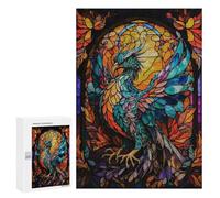 300 PCS Puzzles pour Adolescents Phoenix Stained Glass Puzzle pour Adultes - Jeu Manuel - Défi Difficile - Idéal comme Cadeau 300 PCS