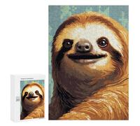 300 PCS Puzzles pour Adolescents Pixel Art Cute Sloth Face Puzzles pour Adultes Et Familles : Les Jeux Améliorent La Mémoire Et Stimulent Le Cerveau