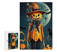 300 PCS Puzzles pour Adolescents Pumpkin Scarecrow Halloween Puzzles pour Adultes Jeux Relaxants Assemblage De Motifs Interaction Parent-Enfant 300 PCS