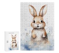 300 PCS Puzzles pour Adolescents Rabbit Watercolor Puzzle pour Adultes - Jeu Manuel - Défi Difficile - Idéal comme Cadeau 300 PCS