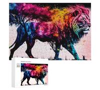 300 PCS Puzzles pour Adolescents Rainbow Lion in Artistic Style Puzzles pour Adultes, Jeu Familial D'analyse Et De Logique, Cadeaux Anti-Stress 300 PCS