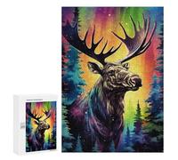 300 PCS Puzzles pour Adolescents Rainbow Moose in Forest Puzzles pour Adultes, Jeu Familial D'analyse Et De Logique, Cadeaux Anti-Stress 300 PCS