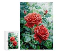 300 PCS Puzzles pour Adolescents Red Rose Flower Casse-têtes pour Adultes, Jeux De Réflexion, Analyse Et Logique, Cadeaux De Noël Et d'anniversaire 300 PCS
